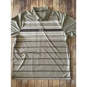 Puma Polo Mens XXL 2XL Gray Stripe Golf  Rickey Fowler